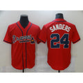 Atlanta Braves #24 Deion Sanders Red JEROMEN Game Jerseys