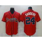 Atlanta Braves #24 Deion Sanders Red JEROMEN Game Jerseys