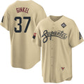 Arizona Diamondbacks #37 Kevin Ginkel Gold JEROMEN 2023 World Series City Connect Cool Base Stitched Jersey