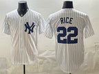 New York Yankees #22 Ben Rice White JEROMEN Home Stitched Jersey