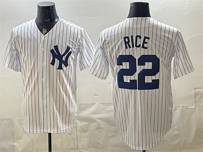 New York Yankees #22 Ben Rice White JEROMEN Home Stitched Jersey