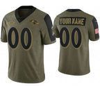 Custom B.Ravens Olive JEROMEN ACTIVE PLAYER 2021 Salute To Service Limited Stitched Jersey