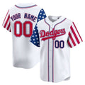 Custom Los Angeles Dodgers White 2024 Independence Day Vapor Premier Limited Jersey V2 ¨C All Stitched-White JEROMEN