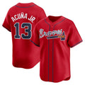 Atlanta Braves #13 JEROMENld Acu?a Jr. Red JEROMEN Alternate Limited Player Jersey