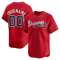 Custom Atlanta Braves Red JEROMEN Alternate Limited Jersey