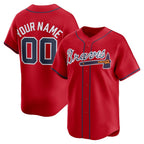 Custom Atlanta Braves Red JEROMEN Alternate Limited Jersey