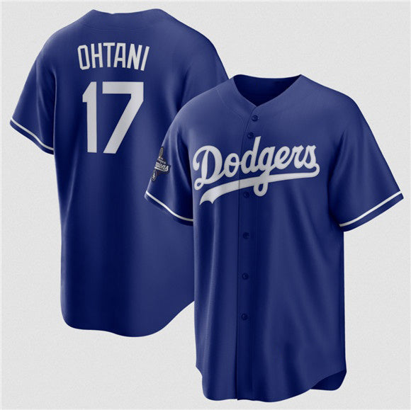 Los Angeles Dodgers #17 Shohei Ohtani Blue JEROMEN 2025 World Series Champions Stitched Jersey