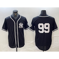 New York Yankees #99 Aaron Judge No Name Black White JEROMEN Cool Base Stitched Jersey