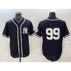 New York Yankees #99 Aaron Judge No Name Black White JEROMEN Cool Base Stitched Jersey
