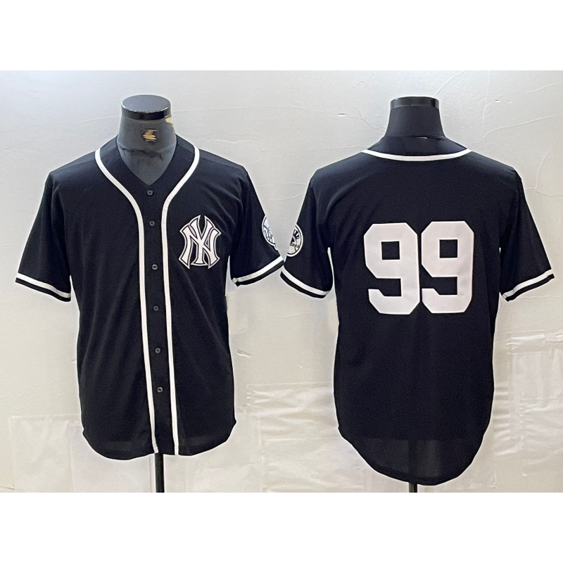 New York Yankees #99 Aaron Judge No Name Black White JEROMEN Cool Base Stitched Jersey