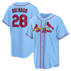 St. Louis Cardinals #28 Nolan Arenado Light Blue JEROMEN Alternate Official Replica Player Jersey