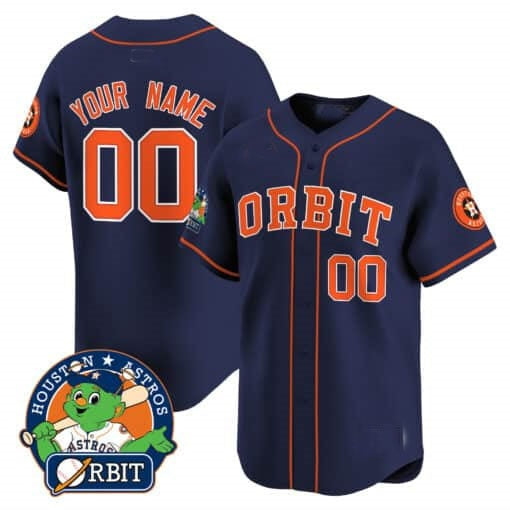 Custom Houston Astros Orbit Patch Vapor Premier Limited Jersey ¨C Navy JEROMEN