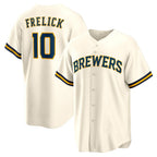 Milwaukee Brewers #10 Sal Frelick Cream JEROMEN Home Replica Player Jersey