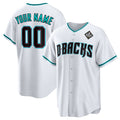 Custom Arizona Diamondbacks Active Player White JEROMEN 2023 World Series Cool Base Stitched Jersey