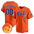 Custom New York Mets x Dragon Ball Orange JEROMEN Vapor Premier Limited Jersey - All Stitched
