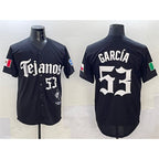 Texas Rangers #53 Adolis Garc¨ªa Black JEROMEN Mexico 2025 Vapor Premier Limited Stitched Jersey