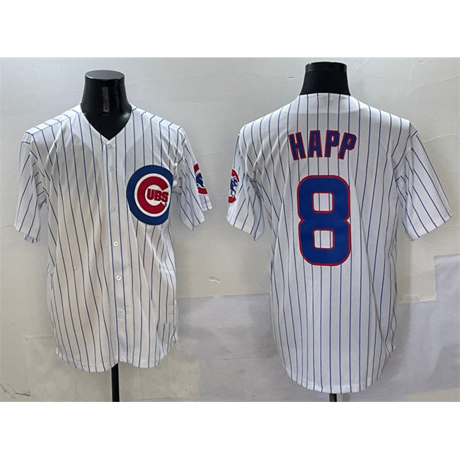 Chicago Cubs #8 Ian Happ White JEROMEN Cool Base Stitched Jersey