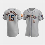 Houston Astros #15 Mart¨ªn Maldonado Gray JEROMEN 60th Anniversary Flex Base Stitched Jersey