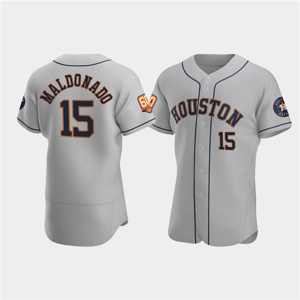Houston Astros #15 Mart¨ªn Maldonado Gray JEROMEN 60th Anniversary Flex Base Stitched Jersey