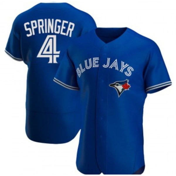 Toronto Blue Jays #4 George Springer Royal JEROMEN Flex Base Stitched Jersey
