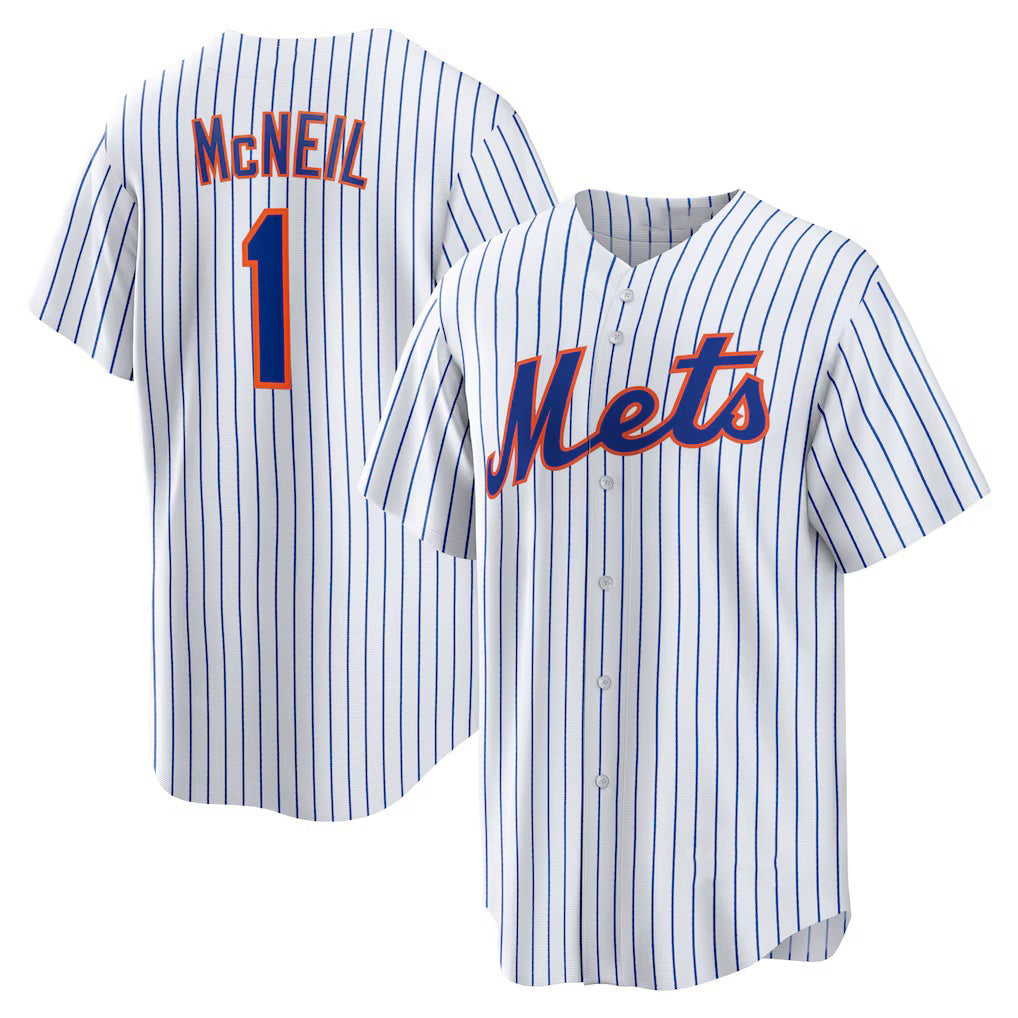 New York Mets #1 Jeff McNeil White JEROMEN Home Replica Player Jersey