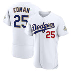 Los Angeles Dodgers #25 Tommy Edman White JEROMEN 2026 Gold Collection Authentic Jersey