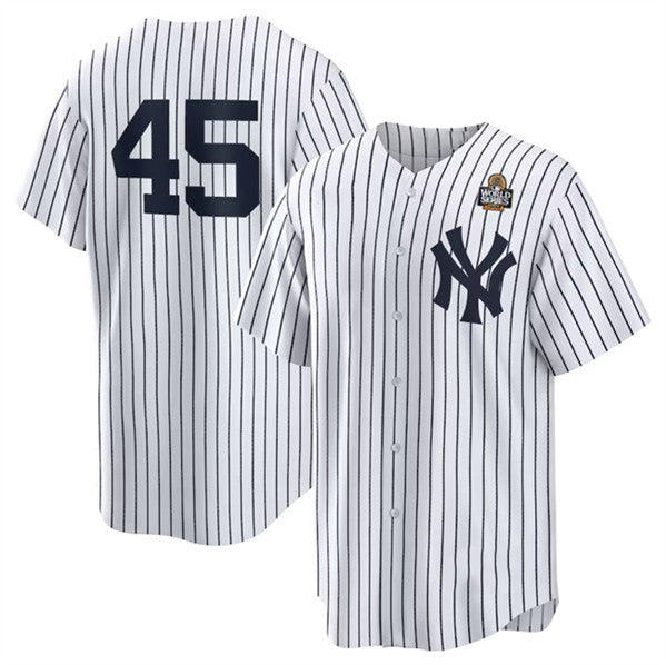 New York Yankees #45 Gerrit Cole White JEROMEN 2024 World Series Cool Base Stitched Jersey