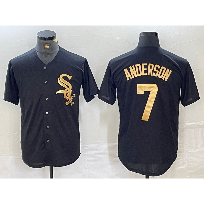 Chicago White Sox #7 Tim Anderson Black Gold JEROMEN Cool Base Stitched Jersey