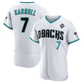 Arizona Diamondbacks #7 Corbin Carroll White JEROMEN 2023 World Series Flex Base Stitched Jersey
