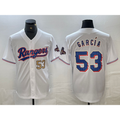 Texas Rangers #53 Adolis Garcia Number White JEROMEN 2023 World Series Champions Cool Base Jerseys