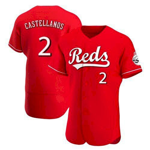 Cincinnati Reds #2 Nick Castellanos Scarlet JEROMEN 2021 Alternate Jersey