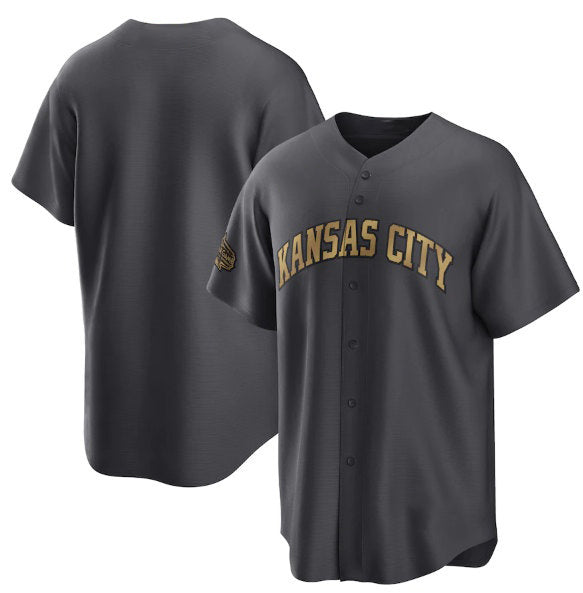 Kansas City Royals Blank Charcoal JEROMEN 2022 All-Star Cool Base Stitched Jersey