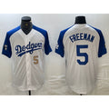 Los Angeles Dodgers #5 Freddie Freeman Number White Blue JEROMEN Fashion Stitched Cool Base Limited Jersey 3