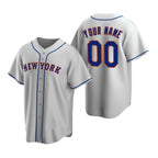 Custom New York Mets Gray JEROMEN Stitched Cool Base Road Jersey