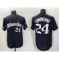 Milwaukee Brewers #24 William Contreras Black JEROMEN 'Gothic 414 Shadows Edition' Vapor Premier Limited Stitched Jersey