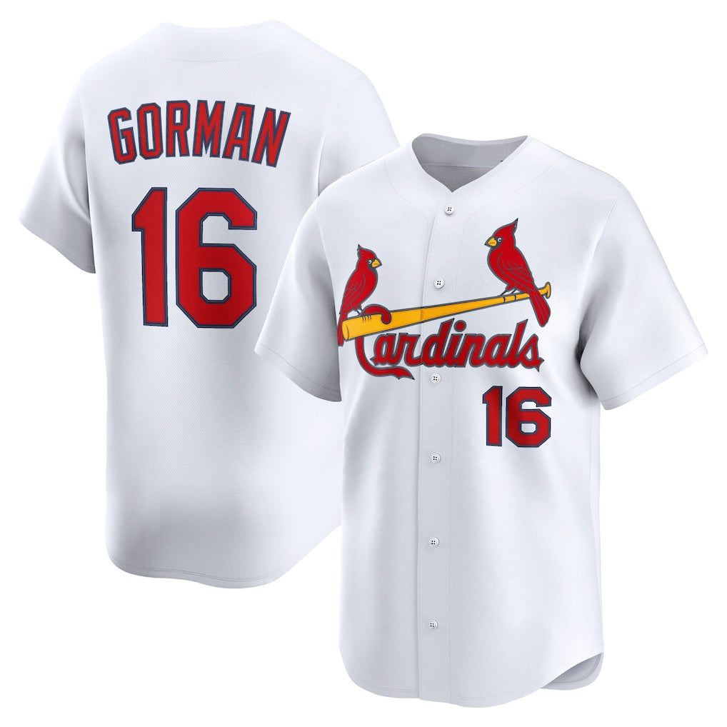 St. Louis Cardinals #16 Nolan Gorman White JEROMEN Home Limited Player Jersey