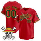 Custom Oakland Athletics x One Piece Red JEROMEN Vapor Premier Limited Jersey - Stitched