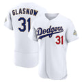 Los Angeles Dodgers #31 Tyler Glasnow White JEROMEN 2026 Gold Collection Authentic Jersey