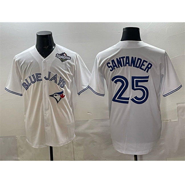 Toronto Blue Jays #25 Anthony Santander White JEROMEN 2025 World Series Home Cool Base Stitched Jersey