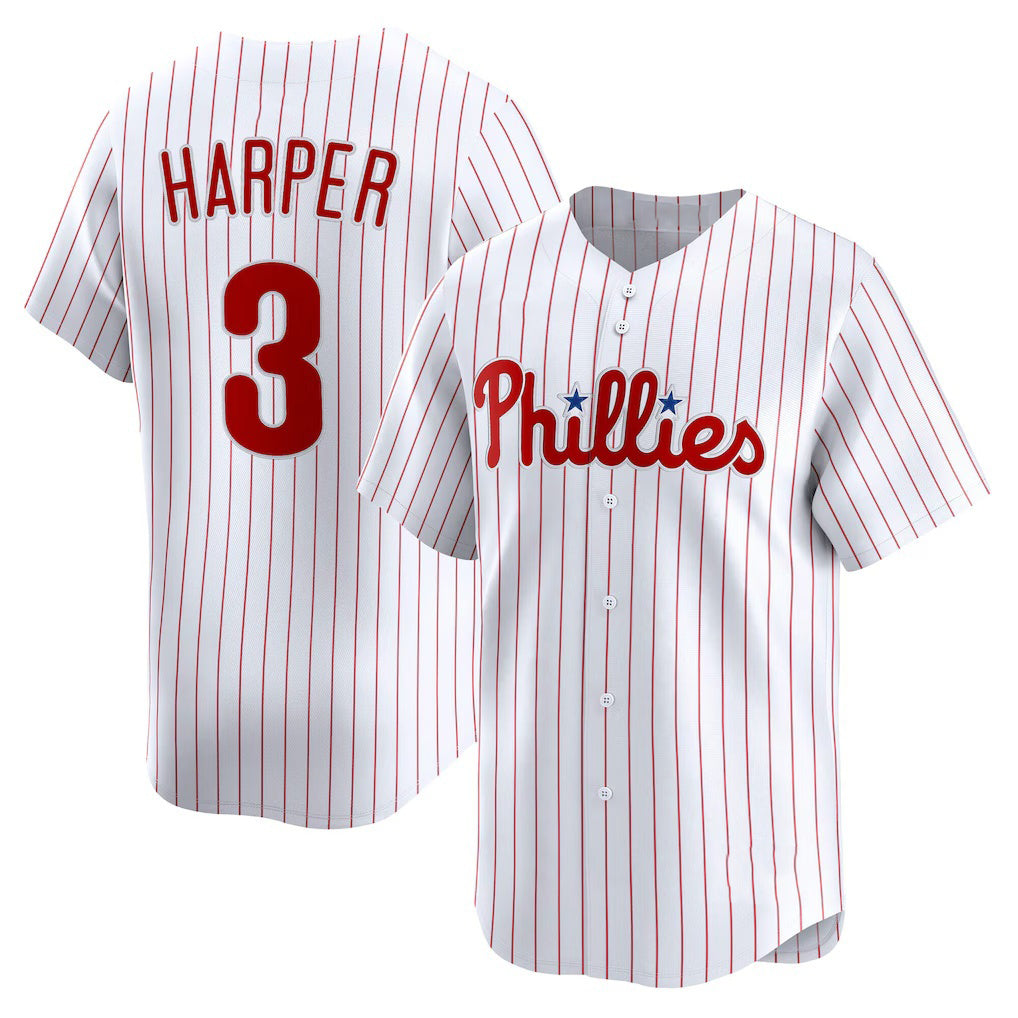Philadelphia Phillies #3 Bryce Harper White JEROMEN Home Limited Player Jersey