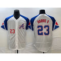 Atlanta Braves #23 Michael Harris II Number White JEROMEN 2023 City Connect Flex Base Stitched Jersey 3