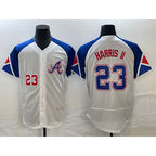 Atlanta Braves #23 Michael Harris II Number White JEROMEN 2023 City Connect Flex Base Stitched Jersey 3