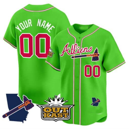 Custom Atlanta Braves Atliens Vapor Premier Limited Jersey V2 ¨C Green JEROMEN