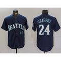 Seattle Mariners #24 Ken Griffey Jr Navy JEROMEN Cool Base Stitched Jersey