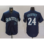 Seattle Mariners #24 Ken Griffey Jr Navy JEROMEN Cool Base Stitched Jersey