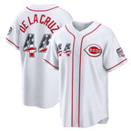 Cincinnati Reds #44 Elly De La Cruz USA 250 Fourth of July Home Stadium Jersey - White JEROMEN