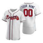 Custom Atlanta Braves White JEROMEN 2020 Stitched Flex Base Jersey