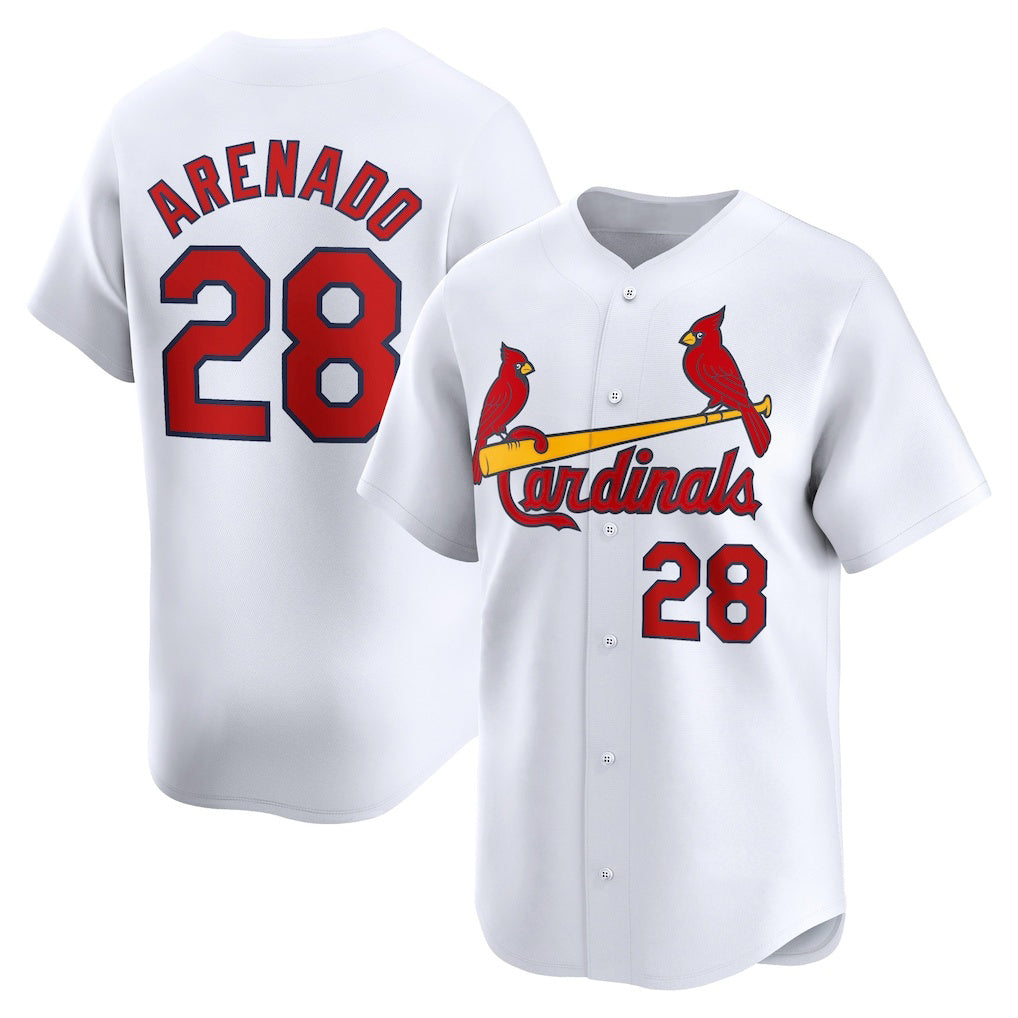 St. Louis Cardinals #28 Nolan Arenado White JEROMEN Home Limited Player Jersey