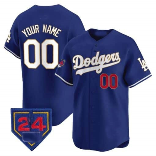 Custom Los Angeles Dodgers 2024 Spring Training Patch Vapor Premier Limited Jersey ¨C Royal JEROMEN