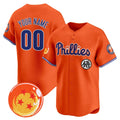 Custom Philadelphia Phillies x Dragon Ball Orange JEROMEN Vapor Premier Limited Jersey - All Stitched